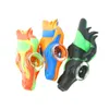 Silicone Water Bongs Mini Hand Oil Burner Pipes Animals Style Environmental Friendly Material Smoking Pipe Tobacco Glass Bonf Hookahs