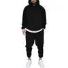 Heren Tracksuit Jogger Sportswear Casual Sweatershirts Zitters streetwear pullover Solid Color Fleece Sports Pak Men Sets 220811