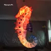 Suspendu coloré LED gonflable Balon de mer cartoon de dessin animé Animal Modèle pendent Air Souffler le cheval de mer avec une lumière RVB pour la décoration de la fête