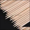 Nagellakremover kunst salon gezondheid schoonheid 100 stcs/pack oranje houten stick cuticle duwer manicure pedicure c dhm0f