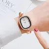 Armbandsur Tonneau Luxury Fashion Women Watches Qualities Number Ladies Quartz Leather With Simple Dial Small Woman Clockwristwatches