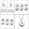 Pendant Necklaces Pendants Jewelry Sier Plated 12Mm Snap Button Necklace For Women Ginger Snaps Buttons Dhee9