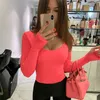 Orange Néon Body Femmes À Manches Longues Moulante Sexy Automne Hiver Streetwear Club Tenues De Fête Casual Vêtements Féminins 220811