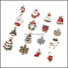 Charms Schmuck Erkenntnisse Komponenten 20 stücke Weihnachten Anhänger Emaille Armband Party Home Metall Handwerk Dekoration Baum HA Dhhnr