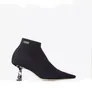 Женщины моды с высоким уровнем растягивания лодыжки Luxuryys Black Martin Boots Ladies High Heel носки для носков вышиты