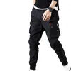 Outono Homens Hip Hop Harem Corredores Calças Masculinas Mens Sólidos Multipocket Cargo Calças Skinny Fit Sweatpants 220811