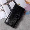 Brieftaschen Frauen Öl Wachs Leder Brieftasche Weibliche Geldbörsen Große Kapazität Haspe Zipper Geldbörse Damen Lange Wristlet Clutch Münze Karte HalterWallets