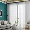 Cortinas blancas bordadas con flores para ventana, para sala de estar, estilo europeo, gasa transparente, dormitorio, cocina, cortina ciega