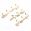 Nose Rings Studs Body Jewelry 50Pcs Piercing - Cz Gems Earring Ear Helix Bar Lobe Thin Cartilage Tragus Diath R Dhyc4