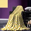 Blankets Yellow Throw Blanket Ethnic Tribal And Rhombus Pattern Vintage Stripe Style Geometric Warm For Bed Couch MarigolBlankets BlanketsBl