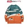 LAPPSTERYouth Uomo Mucche Vintage Maglioni invernali Pullover Uomo ONeck Moda coreana Maglione Donna Casual Harajuku Abbigliamento 220811