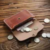 Держатели карт Винтаж мужской подлинный кожаный держатель маленький кошелек Money Bag Id Case Mini кошелек для Malecard