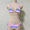 Gradiënt Kleur Badpak Kinderen Een Stuk Badmode Sexy Vrouwen Bikini Set Vakantie Moeder Dochter Brief Badmode