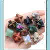 Steen losse kralen sieraden natuurlijke Merkaba -ster Rose kwarts kristal chakra ornamenten handgreep stukken huisdecoratie diy dhifc