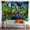 Hongos Colorido Pared Alfombra Dormitorio Sala de estar Decoración Naturaleza Fondo Tela Decoración para el hogar Mural J220804