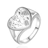 925 Sterling Silver AAAAA Zircon Heart Ring For Woman Fashion Wedding Engagement Party Gift Charm Jewelry