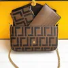 3 piece f brand luxury designer hobo women shoulder bag Fashion chain Tote clutchbag Crossbody bags handbag POCHETTE FeLICIE removable handbags Wallet Purses