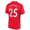 Antony Sancho Rashford Soccer Jerseys 22 23 B. Fernandes 2022 2023 Wersja gracza Mans Utd Casemiro Manchesters Shaw Martinez Football Shirt Men Kit Kit Mundurs