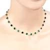 Chokers Cute Green Zircon Choker Necklace Crystal Charm Short Chain Women Statement Jewelry Part Gifts DropChokers