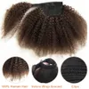 #2 #4 Brauner Afro Kinky Curly Pferdeschwanz Echthaar Pferdeschwanz Wrap Around Puff Dutt Hochsteckfrisur Haare Remy Brasilianische Pferdeschwanzverlängerungen 120g