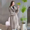 Delle donne 2020 di Inverno Del Cappotto di Pelliccia Del Faux Imitazione Pelliccia di Visone Colletto Turn-down Giacca Lunga Femminile Casual Capispalla Caldo 7XL B132 T220810