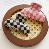 Stylish Checkerboard Grab Hair Clip Hair Accessories For Women Acrylic Colorful Plaid Hairpin Clip Head Accessories1984929