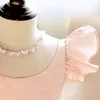 Robes de fille rose dentelle perle robe de soirée banquet de mariage fille de fleur bébé d'un an enfant anniversaire princesse DressGirl's