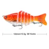 100 mm 15,5 g Multi-Sektion Fischhaken Hartköder Köder 6# Treble Hooks mehrfarbig gemischtes Plastikfischgeräten 5 Stück / Los WHB-2