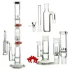 High Big Build Glass Bongs 3 cámaras Hookahs Beecomb Disc Straight PerC Oil Dab Rigs Pizca de hielo Tuberías de agua Junta de 18 mm con tazón y cenicero