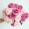 Decoração rosa flores artificiais flores de seda látex floral rosas toques reais para o buquê de casamento do dia dos namorados para festa em casa fy4644