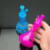 Pipa da fumo in vetro Bong d'acqua Bottiglia d'acqua in vetro con vaso a strisce colorate