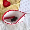 Fashion Cartoon Cherry Embroidery Pencil Case Cosmetic Bag Make Up Storage Bag Borsa per cancelleria per studenti LX5005