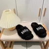 Designer lamb Wool Winter Indoor Slippers Top Quality Embroidery Womens Fur Fluffy Comfortable Warm Outdoor Flat Bottom Casual Slipper Sandal Ladies Flip Flops