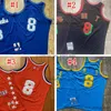 Mitchell and Ness Rale Ed Basketball Jerseys Los24angeles 8 Blackmamba 96-97 00-01 07-08 08-09 09-10オールスターハードウッドクラシックレトロジャージー