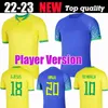 spelarversion Fotbollströjor PAQUETA BRAZILS 2022 2023 BRUNO G. COUTINHO Fotbollströja JESUS MARCELO PELE CASEMIRO brasil maillots VINI JR Futebol herrar