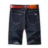 Brand Mens 2022 Summer Stretch Top Quality Denim Jeans Male Short Men Blue Jean Shorts Pantman Large Size 42 44 461