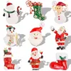 Creative Christmas Brosch Pin Clip Santa Claus Boot Snowman Suit Rhinestone nyårsjum smycken presentdekoration