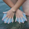 Piscina unissex tipo sapo cintas de silicone natação mergulho barbatanas mão nadadeiras dedo webbed luvas paddle ferramentas esportes aquáticos acessórios