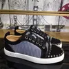 Tasarımcı Spor Sneaker Erkek Ayakkabı Marka Perçin Spor ayakkabı moda platformu eğitmenleri Süet Ayakkabı Düşük Kesim Düz Ayakkabıları Kutu ile