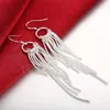 Orecchini pendenti in argento sterling 925 Gioielli di moda per donne Orecchini con nappe retrò Regali di San Valentino