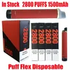 Puff flex engångs pod e-cigarett enhetssats 2800 puffs 1500mAh 10 ml Förspillad patronvape stickpenna snabbt