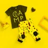 Set di abbigliamento Born Baby Boy Summer Cotton Abbigliamento casual Suit Lettera Stampa T-shirt a maniche corte Attrezzo per cartoni animati Pantaloni lunghi PantaloniAbbigliamento