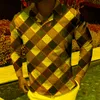 Polo da uomo Camicie Unisex Uomo Casual Autunno Plaid Stampa T Shirt Bottone Colletto cubano Lungo Uomo Manica leggera Maglioni da uomo