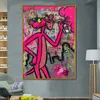 Graffiti Cartoon Pink Panther Classic Anime Street Art Canvas Painting Posters and Prints Pictures for Living Room Decoration217o
