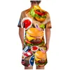 Men's Tracksuits Men Tuxedo Suits American Burger Suit Casual 3D Men's Printing Independence Flag Summer Day 3 N Mens Black Walking Suit