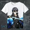 T-shirts voor heren Anime Sword Art Online Kirigaya Kazuto Kirito Asuna Kortelige T-shirt T-shirt T-shirt T-shirt Topmen's