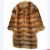 Pela inteira Casaco de pele de fogo natural 2021 Novo estilo Ladies Winter Calor moda europeia e americana estilo de rua T220810