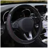 Auto -stuurwielafdekking Dynamische 3D koolstofvezel Stereo 4 Seasons Algemene auto voor 3738 cm 145 "15" Car Braid Steering Wheel J220808