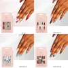 Rand Flame Full Cover Nail Diy Design Fake Nails With Diamond Reusable Long French Coffin False Nails Press