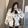 Loose short fur leather coats womens warm leopard faux mink fur leather jackets women autumn clothes winter thicken fashion T220810